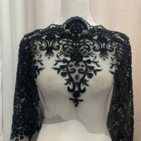 Dentelle à paillettes, dentelle à broderies perlées, dentelle décorative ethnique, décorations de mariage pour la conception de vêtements, vente chaude