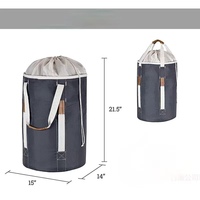 Sac à linge 60L Sac de rangement en tissu imperméable pour la maison Sac à linge de grande capacité avec cordons