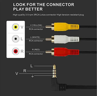 Câble RCA plaqué or 3,5 mm, câble tressé 3,5 mm mâle vers 2 RCA mâle, câble répartiteur stéréo en Y pour smartphones, MP3, tablettes, microphone