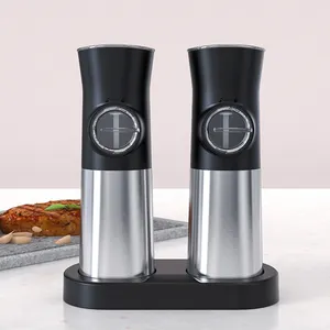 Stainless Steel Grinder Grinders, Mills Electric Salt And Pepper Mill Set/