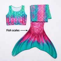 Maillot de bain une pièce pour filles, motif queue de sirène, imprimé animal, vêtements de plage, respirant, écologique, grande taille, pour enfants, Noël
