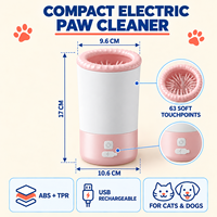 Nettoyeur de pattes de chien électrique, lave-pattes automatique rechargeable pour animaux de compagnie, brosse douce, outil de toilettage portable pour chats et chiens