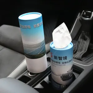 Hot Sale Eco Friendly Cardboard Tube Car Tissue Box Cylinder Tissue Facial Paper For Cars