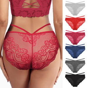 Sexy Spitzen unterwäsche für Frau Doppel gürtel Taille Mid-Rise Höschen Weibliche Slips Intimates - Product Image 1