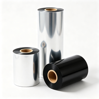 Ruban de transfert thermique en résine de cire Haoxuan 110 mm x 600 m, ruban de longueur industrielle pour l'étiquetage continu, l'emballage et le marquage des produits