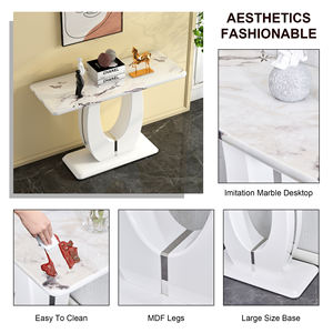 قطعة واحدة متوفرة للشحن المباشر: طاولة كونسول عصرية بمرآة، فاخرة وكلاسيكية للمداخل، طاولات رخامية عتيقة - Product Image 3