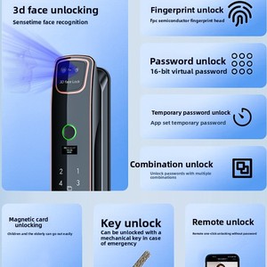 Cerradura Inteligente para Puerta con Reconocimiento Facial, Huella Dactilar, Contraseña, Llave Remota, Videoportero, Teclado Electrónico, Totalmente Automática - Product Image 3