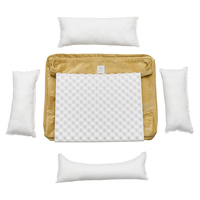 Coussin orthopédique pour chien PetMassive Classic Rectangular Bolster, côtés incurvés, amovible, lavable, imperméable, en mousse durable et résistant aux morsures