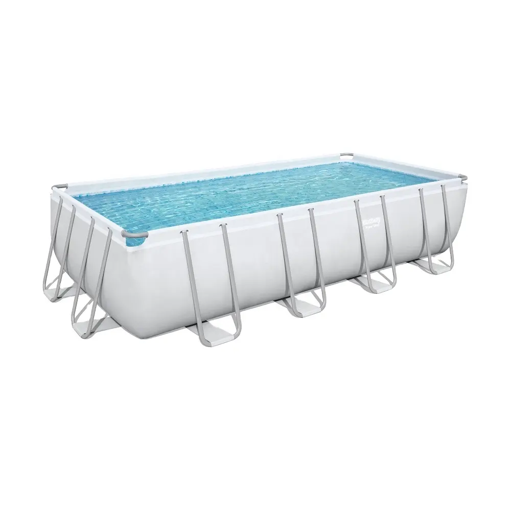 Bestway 56465 18 'x 9' x 4 'Power Steel Frame Oberirdischer rechteckiger Außen pool