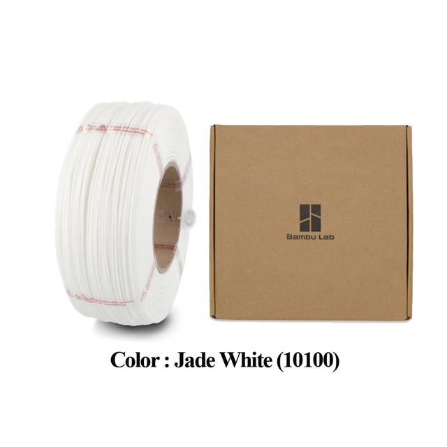 Bamboo Lab PLA Basic Refill 3D Printer Filament - Jade White (10100) RFID Auto-Calibration Consumables for A1, X1, P1, H2D, H2C