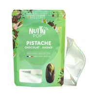 Pochette debout refermable personnalisée avec finition brillante et fenêtre transparente pour les produits alimentaires en noix