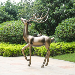 <span class=keywords><strong>Parc</strong></span> <span class=keywords><strong>zoologique</strong></span> simulation cuivre cerf sika décoration extérieure sculpture en fibre de verre paysage décoration zoo cerf sika sculpture - Product Image 4