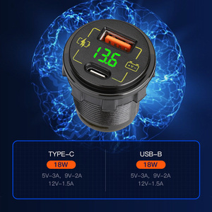 Oem trực tiếp xe đồng hồ nhanh chóng sạc xe thông minh cảm ứng chuyển đổi 18W + 18W 12 Volt chuyển đổi bảng điều chỉnh - Product Image 3