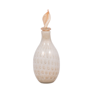 Teardrop Glass <b>Vase</b> With Leaf Topper Sculptural Decor For Home Bedroom Office Table - Product Image 4