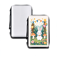 Étui à crayons en cuir PU pour sublimation, pochette à stylos, impression par transfert thermique, pochette de papeterie pour dessin artistique, organisateur portable à fermeture éclair