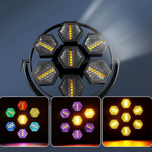 ZY Mini Luz LED Matricial Retro <span class=keywords><strong>de</strong></span> 7 <span class=keywords><strong>Ojos</strong></span> para Exteriores, 350W, Aleación <span class=keywords><strong>de</strong></span> Aluminio, AC90-230V, RGBW, Control DMX512 - Product Image 1