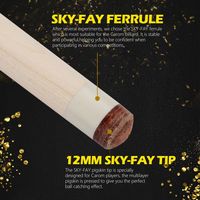 Tongkat Biliar ZOKUE AXD-1 3 Cushion Carom Pool dengan Shaft Serat Karbon, Kayu Maple, Sambungan Baja Tahan Karat, Desain 2-Piece, Ujung 12mm