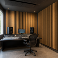 Panneau mural en bois à lattes verticales, panneaux muraux acoustiques en bois à lattes, feutre PET insonorisant pour la décoration intérieure, design de panneaux muraux décoratifs