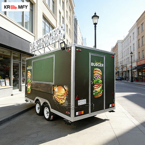 รถเข็นขายอาหารเคลื่อนที่อเนกประสงค์แบบลากจูง ทำจากไฟเบอร์กลาสและอะลูมิเนียม สำหรับขายฮอทดอกและอาหารจานด่วน - Product Image 1