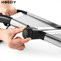 Mandoline de Cuisine Durable en Acier Inoxydable, Outil Réglable Antidérapant pour Légumes et Fruits, Râpe à Lames Interchangeables pour Frites, Chips et Juliennes