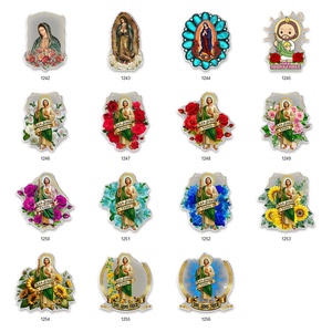 Breloques pour chaussures en acrylique écologiques compatibles avec les sabots, accessoires décoratifs durables, expédition immédiate, avec Notre-Dame de Guadalupe - Product Image 4