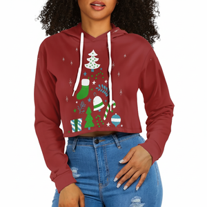 Venta al por mayor Plain Crop Top Hoodies LOGO Personalizado Color Sólido recortado Sudaderas Mujeres Algodón Crop Top Hoodie - Product Image 1