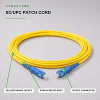 Cordon de raccordement à fibre optique SC UPC monomode G652D jaune LSZH Simplex 1m