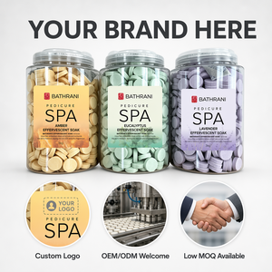 Tabletas Efervescentes para Pediluvio al por Mayor, con Leche y Miel/Granada, en Disco, Tarro de 80g, a Granel, para Pedicura y <span class=keywords><strong>SPA</strong></span>, Baño Efervescente con Glicerina, OEM Personalizado - Product Image 3