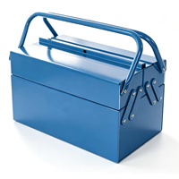 Boîte à outils cantilever en aluminium multi-plateaux pliable, étanche, avec système de verrouillage automatique, 3 compartiments, pour rangement extérieur personnalisé