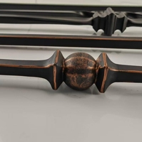 Balustres modernes en fer forgé noir ORB à simple boule pour balcons, escaliers, terrasses et rampes