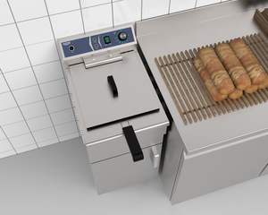 Freidora de acero inoxidable de alta resistencia, freidora de pollo, patatas, Freidoras eléctricas <span class=keywords><strong>Mcdonalds</strong></span> para restaurante de alta calidad - Product Image 5