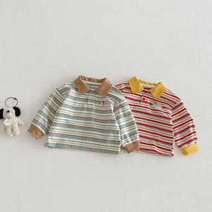 Camiseta Polo para Bebé, Primavera 2026, Diseño Moderno con Bloques de Color y Rayas, para Niños - Product Image 2