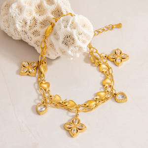 Collares de Moda con Cadenas, Color Dorado, Aleación de Zinc, Colgante de Corazón, Sol, Luna y Estrella, Joyería para Regalo, SL41374 - Product Image 2