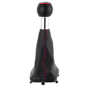Poignée de levier de vitesses manuelle Audi A3 avec cache anti-poussière en cuir rouge, accessoire pour levier de vitesses - Product Image 4