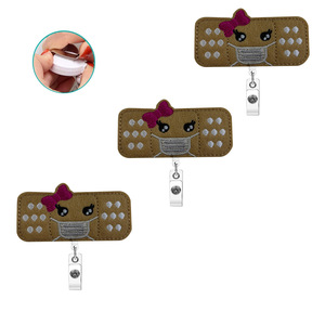 En stock: vendas de tela de fieltro, llaveros retráctiles fáciles de desenredar, llaveros con lazo, hebillas para credenciales de médico - Product Image 2