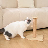 Tour de griffoir compact pour chat en gros 28x28x34cm - Colonne à griffer en sisal avec boule en peluche, base en MDF robuste, mobilier pour animaux de compagnie OEM