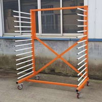 Chariot de séchage commercial en acier pour atelier industriel, support de séchage mobile pour bois, charpente, marbre, granit et pierre