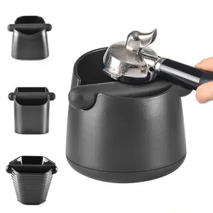 Handheld Coffee Tools Accessories Espresso Bean Bucket Container Round Anti-Slip Coffee Grounds Knock Box Coffee Waste Box