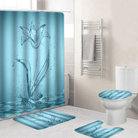Rideau de douche personnalisé par Sublimation, ensembles de 4 pièces pour salle de bain