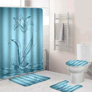 Sublimation Custom Shower <b>Curtain</b> Sets 4 Pieces <b>Bathroom</b> - Product Image 5