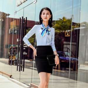 Respirant belle jouer deux voies vraie soie à manches longues costume formel formel chemise pour femmes - Product Image 5