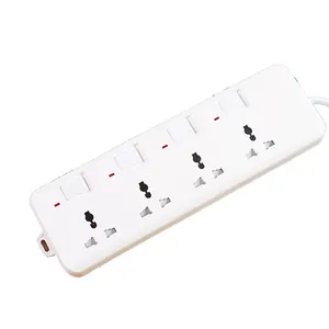 13A UK plug 3m electric power strip 4 ways portable socket boards with individual switches