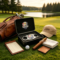 Cutter à cigares de luxe en acier de qualité supérieure avec ouvre-bouteille, coffret cadeau, coupe en V, ressort et marqueur de balle de golf en carbone