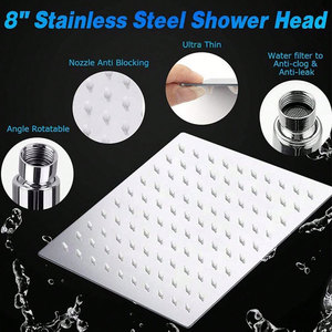 Kit de Ducha de Alta Presión de Acero Inoxidable 304, Tipo Lluvia, de Pared, Ahorro de Agua, <span class=keywords><strong>Anticorrosivo</strong></span>, con Certificación CE y 5 Años de Garantía - Product Image 3
