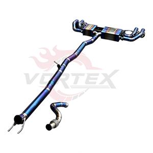 Escape Trasero Vortex Blue Titanium con Válvulas para Mercedes GLA GLA45 AMG 2.0T 2015-2024 con Puntas de Escape Cuádruples Azules Quemadas - Product Image 4