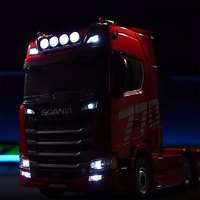 Camion de remorquage de conteneurs authentique Scania 770S V8 à l'échelle 1:18, semi-remorque RC, radiocommande proportionnelle 2,4 GHz avec lumières LED