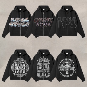 เสื้อฮู้ดซิป Zipper Essentials 380gsm สำหรับฤดูหนาว เนื้อผ้านุ่ม 85% ผ้าฝ้าย สวมใส่สบาย ทรงโอเวอร์ไซส์  ไม่มีลาย  รับสกรีนโลโก้ ปัก หรือพิมพ์ลาย - Product Image 1