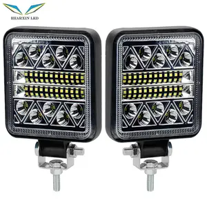 Hearxinled 4 polegadas 102w led luz de trabalho estrada led barra de luz para caminhão suv 4wd 4x4 barco atv trator farol redondo 12v 24v