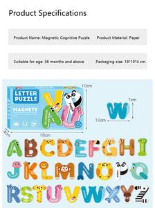 Juguete educativo para niños, <span class=keywords><strong>pizarra</strong></span> magnética temprana, pegatinas para nevera, rompecabezas, 26 letras en inglés, <span class=keywords><strong>animales</strong></span> para inteligencia - Product Image 6