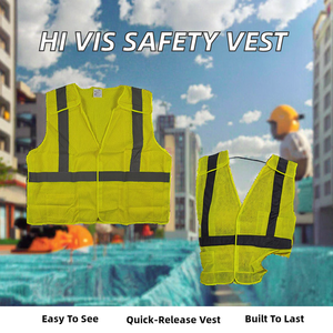 Chaleco de Seguridad de Alta Visibilidad ANSI Clase 2 de Poliéster con Cinco Puntos de Liberación Rápida para Trabajo en Carreteras y Construcción, con Logotipo Personalizado de Fábrica Yolite - Product Image 2